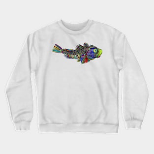 Weird ugly looking colourful fish Crewneck Sweatshirt